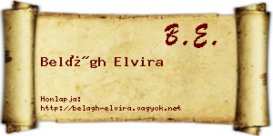 Belágh Elvira névjegykártya